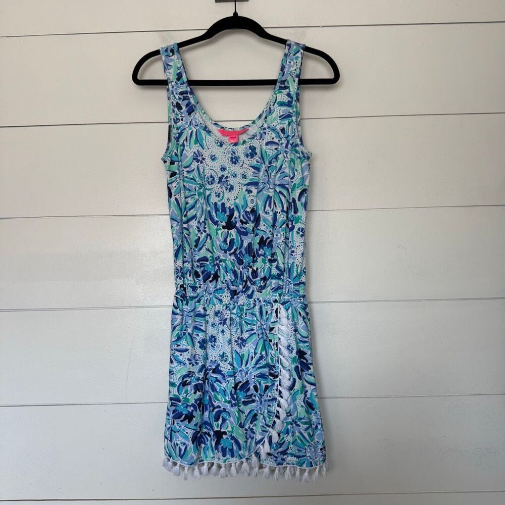 Lilly Pulitzer Women’s XS Jarrett Romper Blue Green